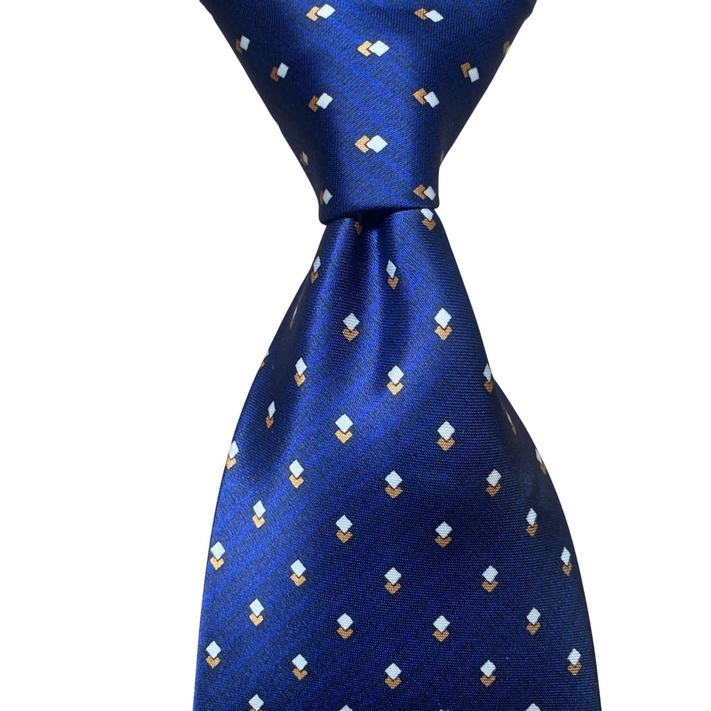 Vintage Versace Silk Necktie Mens Classic V2 Blue Geometric Italy Luxury Medusa